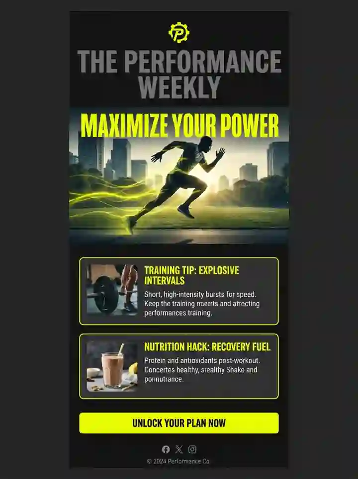 Vyne fitness newsletter sample