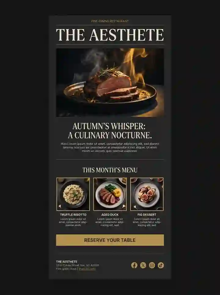 Vyne local dining newsletter sample