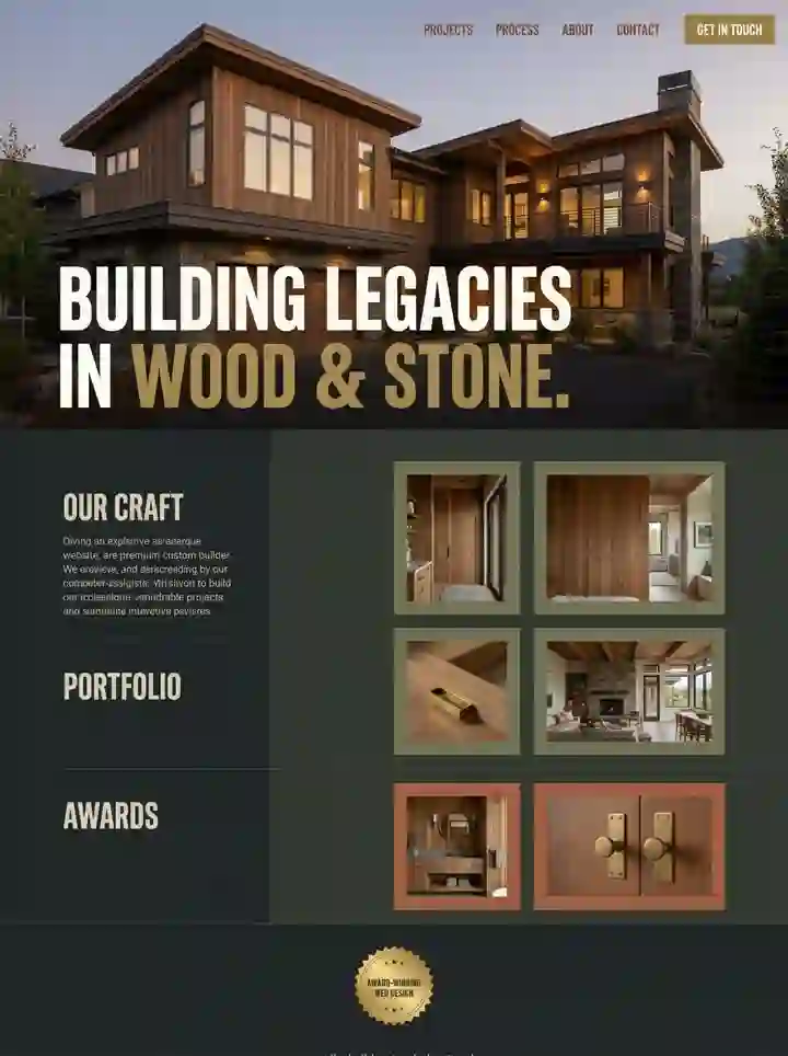 Vyne home builder website example