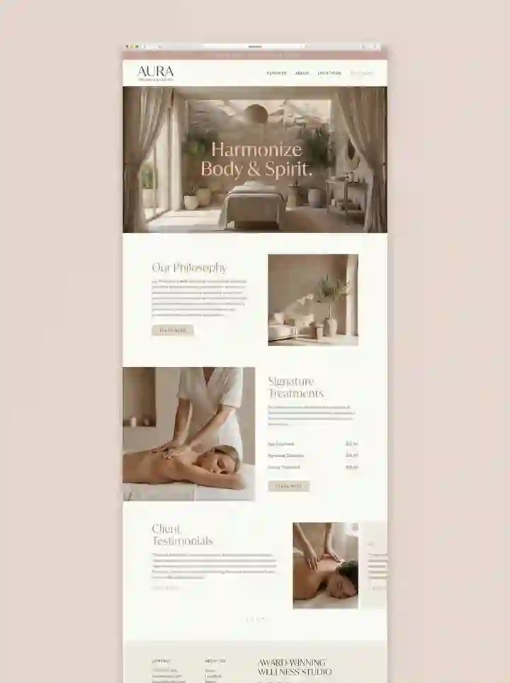 Vyne med spa website example