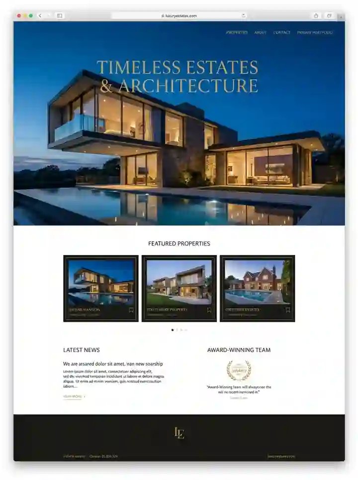 Vyne real estate agent website example
